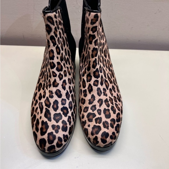 MADE IN ITALY Brown and Black Ankle Booties with Leopard Print - Picture 7 of 8